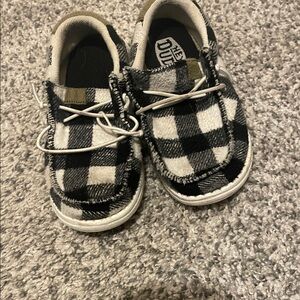 Hey Dude Kids Checkered Moccasins - Black and White